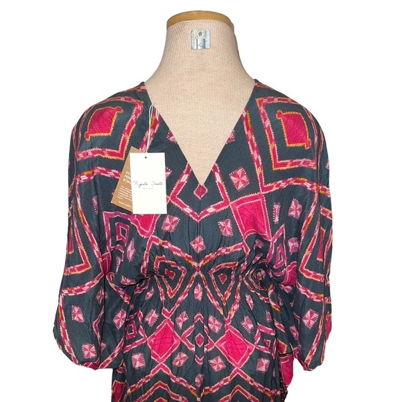 NWT  Anthropologie Rujuta Sheth Gather Front Caftan Dress One Size - Picture 5 of 13